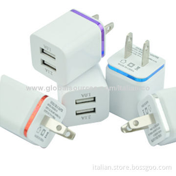 2 Port 1A + 2.1A Dual USB Wall Charger Adapter